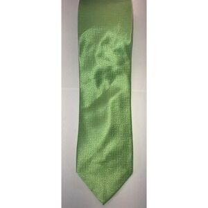 NOS The‎ Tie Bar Green Zig Zag Pattern 100% Silk Neck Tie - 60" length